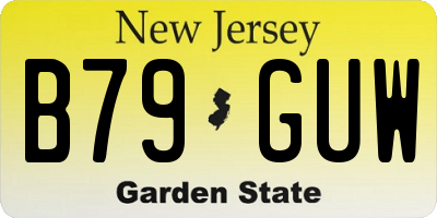 NJ license plate B79GUW