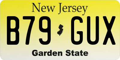 NJ license plate B79GUX