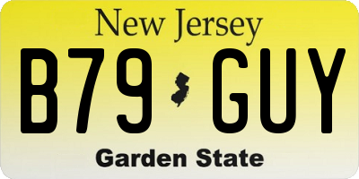 NJ license plate B79GUY