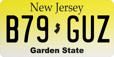 NJ license plate B79GUZ