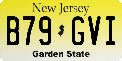 NJ license plate B79GVI