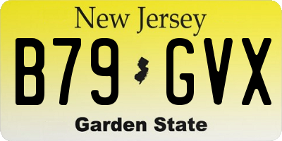 NJ license plate B79GVX