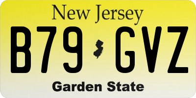 NJ license plate B79GVZ