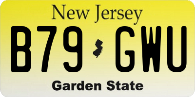 NJ license plate B79GWU