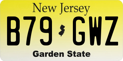 NJ license plate B79GWZ