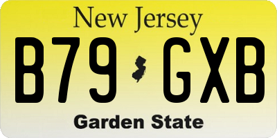 NJ license plate B79GXB