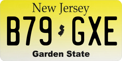 NJ license plate B79GXE