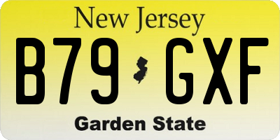 NJ license plate B79GXF