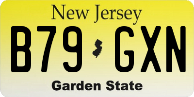 NJ license plate B79GXN