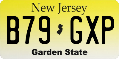 NJ license plate B79GXP