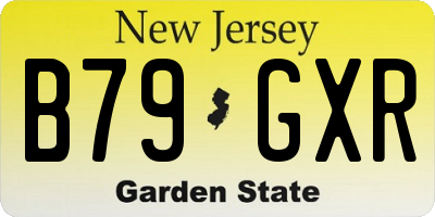 NJ license plate B79GXR