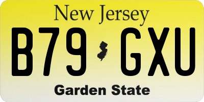 NJ license plate B79GXU