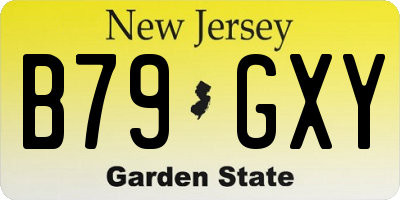 NJ license plate B79GXY