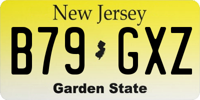 NJ license plate B79GXZ