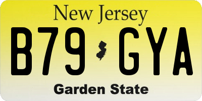 NJ license plate B79GYA