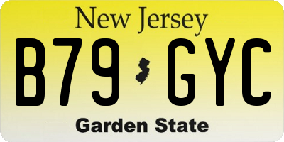NJ license plate B79GYC