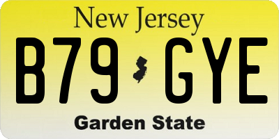 NJ license plate B79GYE