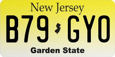 NJ license plate B79GYO