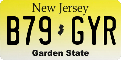 NJ license plate B79GYR