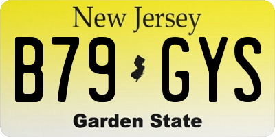 NJ license plate B79GYS