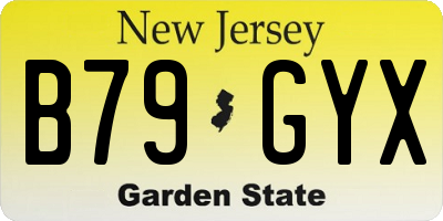 NJ license plate B79GYX