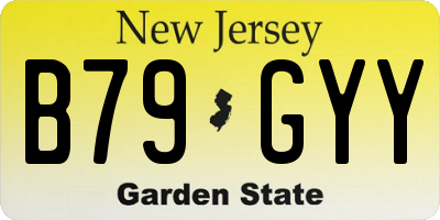 NJ license plate B79GYY