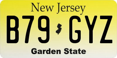 NJ license plate B79GYZ