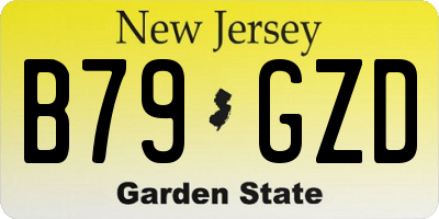 NJ license plate B79GZD