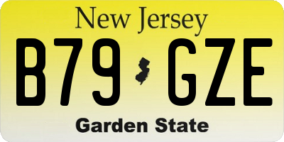 NJ license plate B79GZE