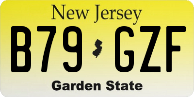 NJ license plate B79GZF