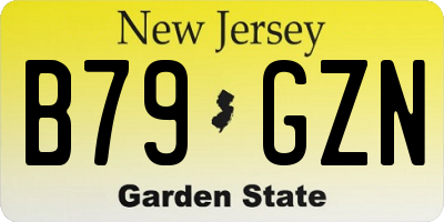 NJ license plate B79GZN