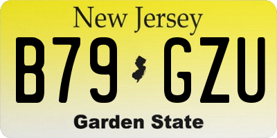 NJ license plate B79GZU