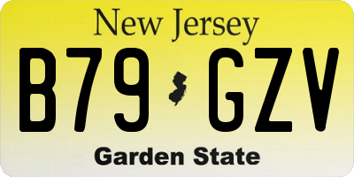 NJ license plate B79GZV