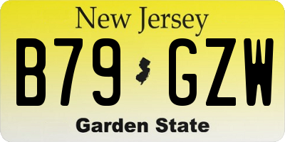 NJ license plate B79GZW