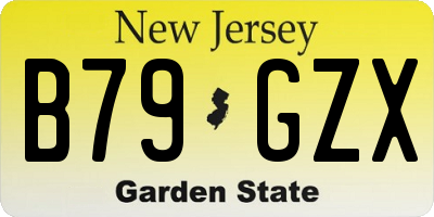NJ license plate B79GZX