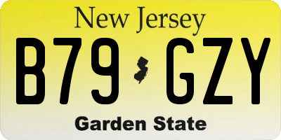 NJ license plate B79GZY