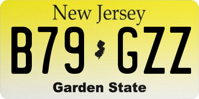 NJ license plate B79GZZ