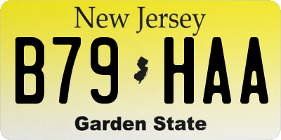 NJ license plate B79HAA