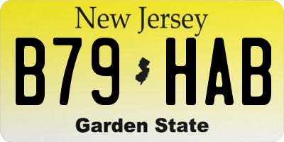 NJ license plate B79HAB