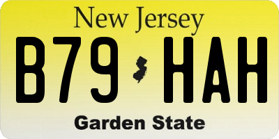 NJ license plate B79HAH