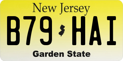 NJ license plate B79HAI