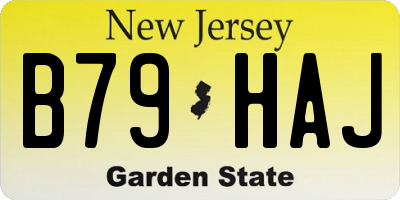NJ license plate B79HAJ