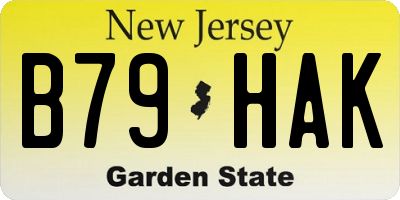 NJ license plate B79HAK
