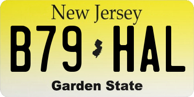 NJ license plate B79HAL