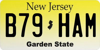 NJ license plate B79HAM
