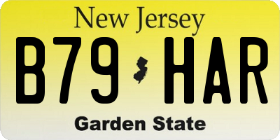 NJ license plate B79HAR