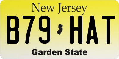 NJ license plate B79HAT
