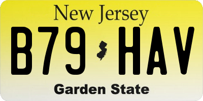NJ license plate B79HAV