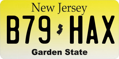 NJ license plate B79HAX