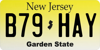 NJ license plate B79HAY